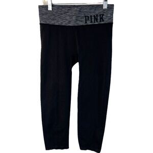 PINK Victoria’s Secret Black Crop Leggings Size S
